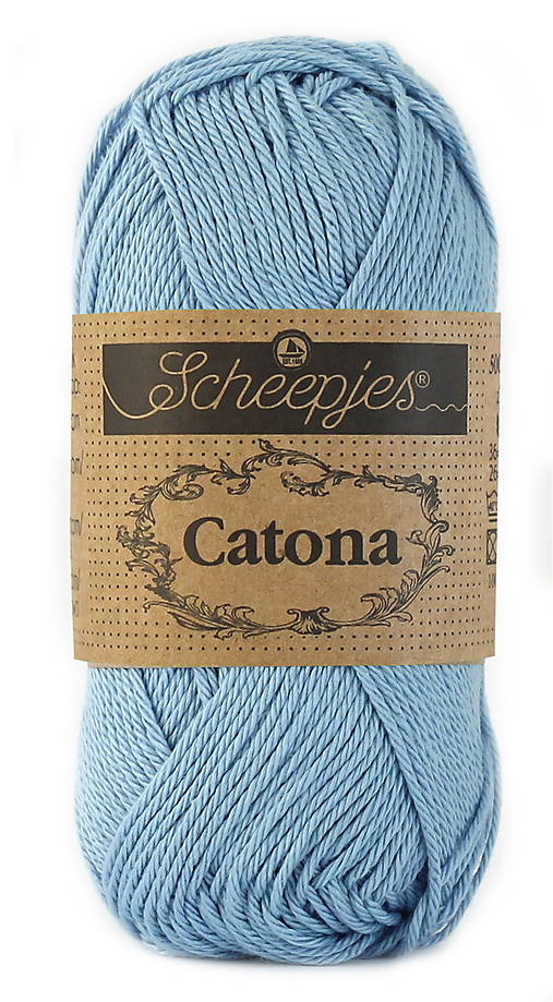 Galantéria - Scheepjes Catona - 50g (Sky Blue č.510) - 12892595_
