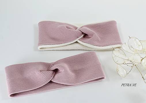 Detské čiapky - Čelenka - WAFFLE, set (aj samostatne) - 12893231_
