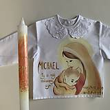 Detské oblečenie - Maľovaná krstná košieľka s bábätkom v náručí Panny Márie - 12890768_