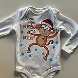 Detské oblečenie - Originálne maľované body s veselou opicou a nápisom: “Nemožno ma neľúbiť!” - 12894442_