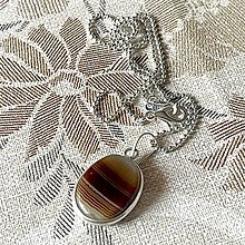 Náhrdelníky - Simple Botswana Agate Necklace / Jednoduchý náhrdelník s achátom Botswana - 12894830_