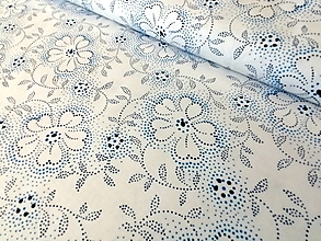 Textil - Bavlnená látka Danbury - Dotted Viney Floral White - 12896858_