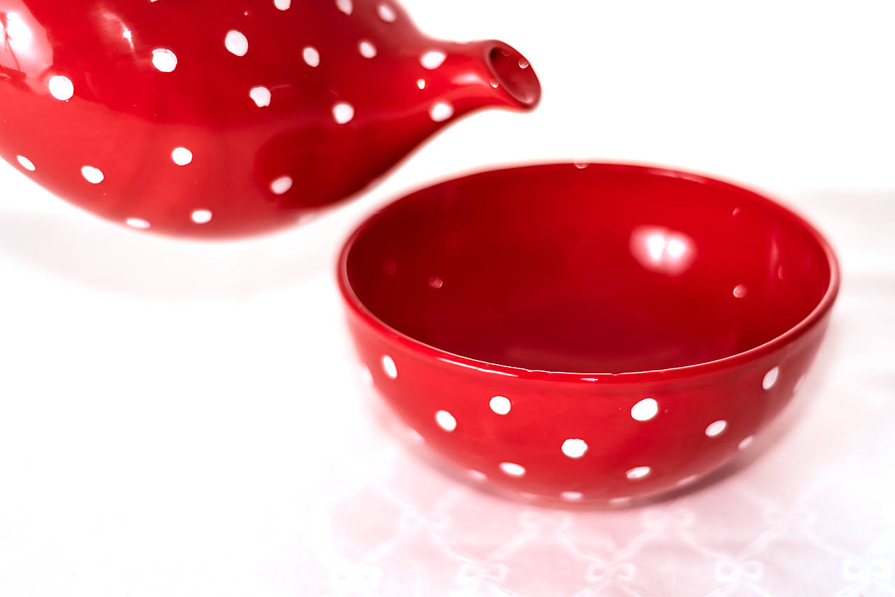 Červená musli miska / MajolikaR SAShE.sk