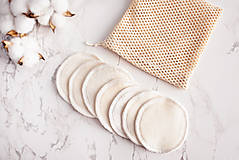Úžitkový textil - Odličovacie tampóny biele (Biele odličovacie tampóny 5ks) - 12900283_