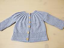 Detské oblečenie - Pletený modrý svetrík - 12899051_