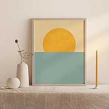 Obrazy - Moderný minimalistický plagát západu slnka - 12903427_