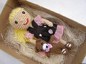 Hračky - mini bábika s mackom - 12904801_