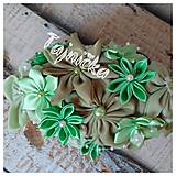 Dekorácie - Zelená ikebanka v kvetináči VÝPREDAJ - 12906593_