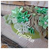 Dekorácie - Zelená ikebanka v kvetináči VÝPREDAJ - 12906594_