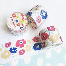 Papier - dekoračná papierová washi páska Makové kvetinky - 12904362_