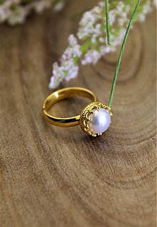 Prstene - pravá perla prsteň v pozlátenom striebre - 12906802_