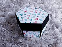 Úložné priestory & Organizácia - Hexagonálny box na fotky (Láska v krabičke) - 12904238_