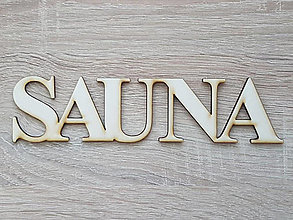 Dekorácie - Nápis Sauna 20cm laserovaný - 12904835_