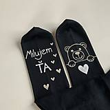 Ponožky, pančuchy, obuv - Zamilované maľované ponožky s nápisom: “Milujem Ťa / - 12904348_
