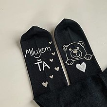 Ponožky, pančuchy, obuv - Zamilované maľované ponožky s nápisom: “Milujem Ťa / (Čierne) - 12904348_
