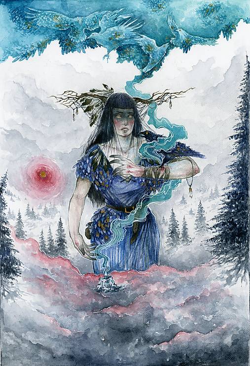 Šamanka Art Print