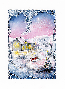 Obrazy - Zimná rozprávka s líštičkou Art Print - 12905891_