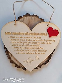 Tabuľky - Valentínske srdce so srdiečkom pre manžela, priateľa - 12904713_