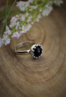 Prstene - strieborný prsteň s turmalínom - ochranný prsteň - 12908179_