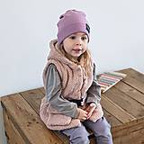 Detské oblečenie - Detská teddy vesta s opaskom - pink - 12911854_