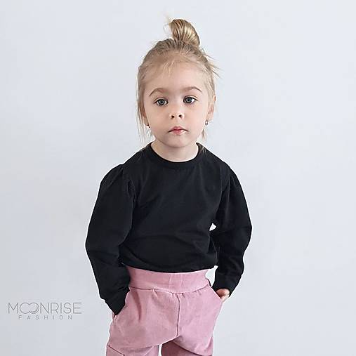 Detské oblečenie - Tričko puff organic - black - 12911873_