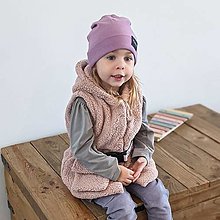Detské oblečenie - Detská teddy vesta s opaskom - pink - 12911854_