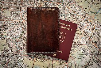 Peňaženky - Cestovná peňaženka na cestovný pas (Hnedá) - 12911792_