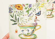 Papier - Pohľadnica "Bylinkový čaj" - 12909963_