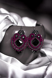 Náušnice - Loarre - šujtášové náušnice/soutache earrings (Fialová) - 12909886_