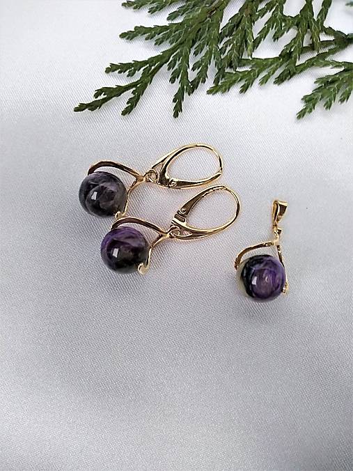 Sady šperkov - Súprava - čaroit v striebre Ag925 pozlátené 14 karátovým zlatom - 12910384_