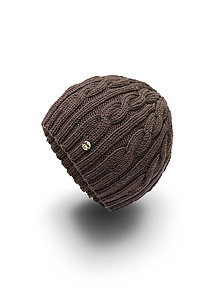Čiapky, čelenky, klobúky - Merino čiapka hnedá mocca - 12908825_