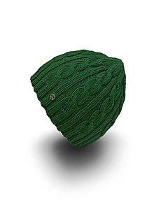 Čiapky, čelenky, klobúky - Merino čiapka jedľová zelená - 12908852_