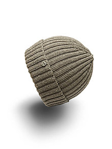Čiapky, čelenky, klobúky - Merino čiapka s prekladom sivohnedá - 12909132_