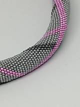 Náhrdelníky - Sivo ružový náhrdelník - 12912903_