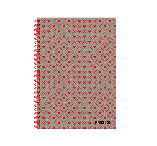 Papiernictvo - MADEBOOK špirálový zošit A5 - Láska - 12913323_