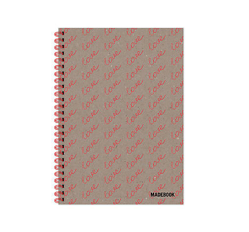 Papiernictvo - MADEBOOK špirálový zošit A5 - Love - 12913376_