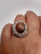 Prstene - prsteň s ružovým kremeňom v kôre - 12912659_