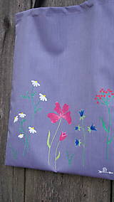 Nákupné tašky - Plátená taška ručne maľovaná- lúčne kvety - 12913680_