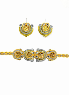 Sady šperkov - Šujtášový set, Večernica, žltý - 12916138_
