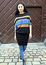 Šaty - YENOME-pletené šaty pruhované - 12912520_