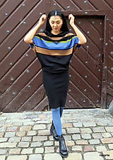Šaty - YENOME-pletené šaty pruhované - 12912522_