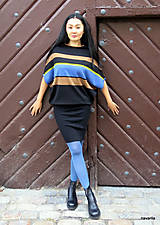 Šaty - YENOME-pletené šaty pruhované - 12912523_