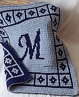 Detský textil - Jemnučká a ľahká deka z novinky - priadze alize puffy more "personalizovaná deka gabiddecor" s iniciálkou mena dieťatka - 12912266_