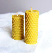 Svietidlá a sviečky - sviečka 100% včelí vosk 8cm / 6cm - 12917525_