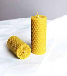 Svietidlá a sviečky - sviečka 100% včelí vosk 8cm / 6cm (8 cm) - 12917527_