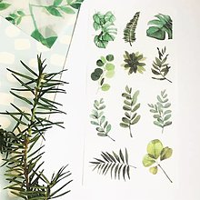 Papier - papierové washi nálepky Lístky I - 12917623_