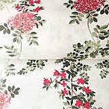 Textil - 100 % predpraný ľan Ružové kvety, šírka 150 cm - 12917009_