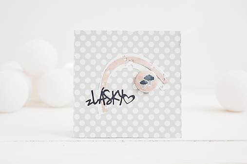 Papiernictvo - Gratulačný pozdrav - dúha s buttonkou - 12923224_