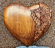 Dekorácie - Drevorezba Anjelské srdce  - 12922405_