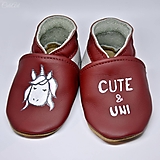 Detské topánky - Detská obuv 12,5 cm - kožené capačky/papuče pre prvé kroky - jednorožec - 12929272_